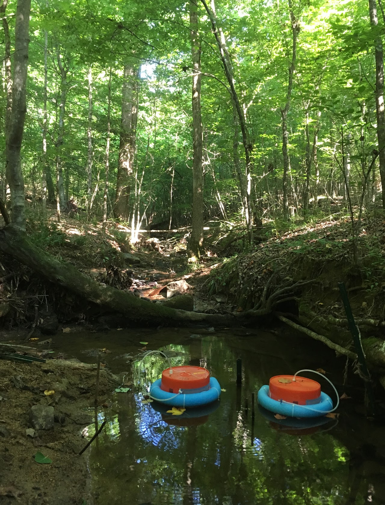 Greenhouse gas sampling in a stream